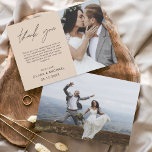 Terracotta Wedding Thank You Photo Minimalist Card<br><div class="desc">Wedding Thank You Cards that have a photo on the front and back. The Thank you cards contain a modern hand lettered cursive script typography that are elegant,  simple and modern to use after you wedding day celebration.</div>