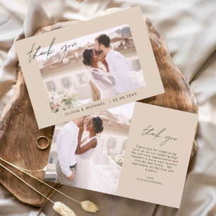 Terracotta Wedding Thank You Photo Minimalist Card