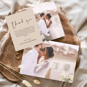 Terracotta Wedding Thank You Photo Minimalist Card