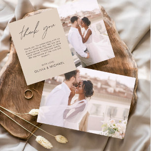 Terracotta Wedding Thank You Photo Simple Elegant Card