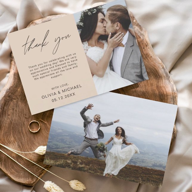 Terracotta Wedding Thank You Photo Wedding Card (Creator Uploaded)