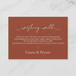 Terracotta Wedding Wishing Well Enclosure Card