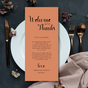 Terracotta Welcome & Thanks Place Setting Cards