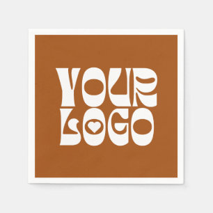 Terracotta & White Corporate Business Logo Napkin