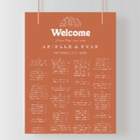 Terracotta Wildflower Alphabetical Seating Chart