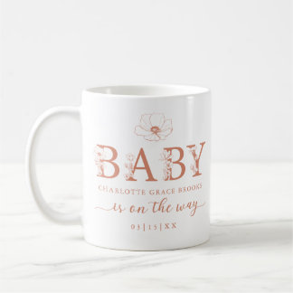 Terracotta Wildflower Baby Announcement Coffee Mug