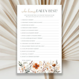 Terracotta Wildflower Baby Shower Who Knows Daddy