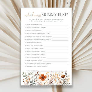 Terracotta Wildflower Baby Shower Who Knows Mommy