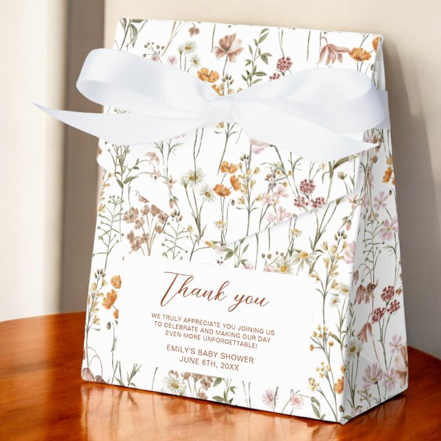 Terracotta Wildflower Boho Baby In Bloom Garden Favor Box (Creator Uploaded)