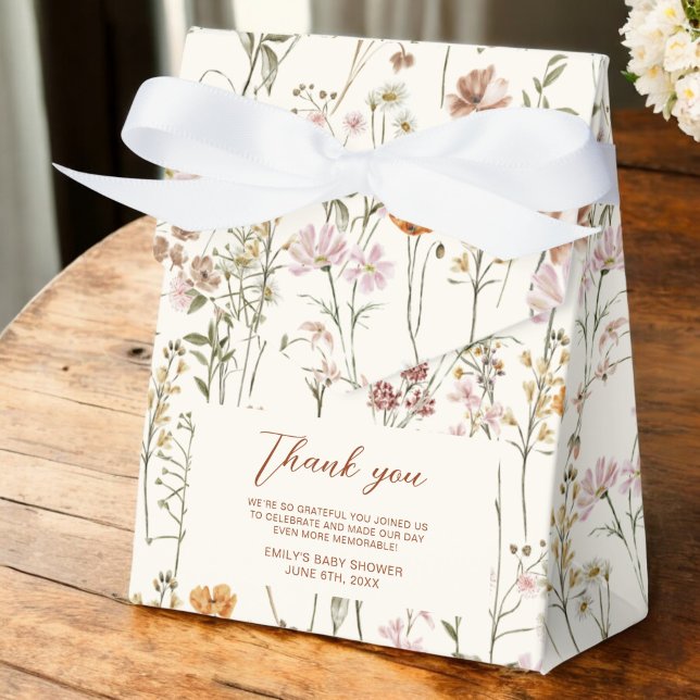 Terracotta Wildflower Boho Baby In Bloom Garden Favor Box (Creator Uploaded)