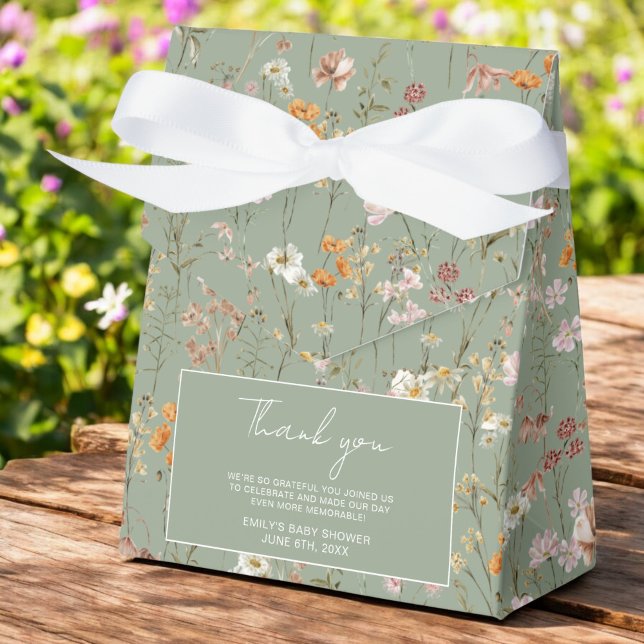 Terracotta Wildflower Boho Baby In Bloom Garden Favor Box (Creator Uploaded)