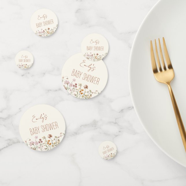 Terracotta Wildflower Boho Baby Shower In Bloom Confetti (Group)