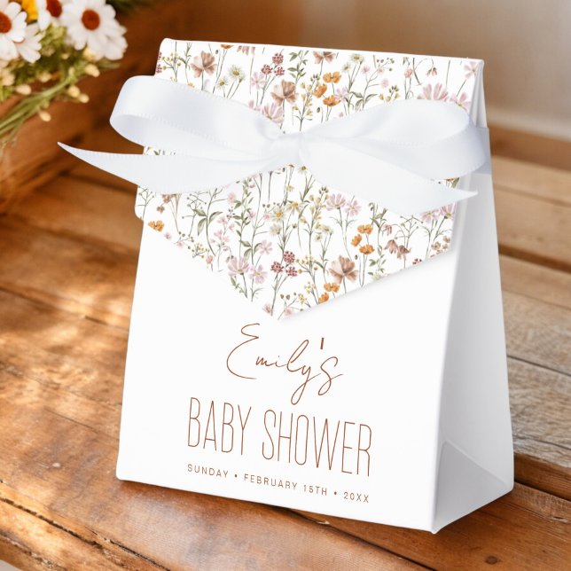 Terracotta Wildflower Boho Baby Shower In Bloom Favor Box (Creator Uploaded)