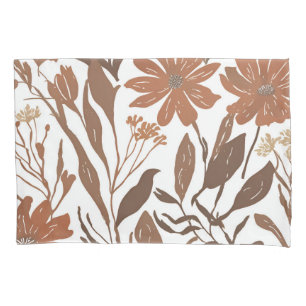 Terracotta Wildflower Boho Rustic Bedroom Decor  Pillowcase