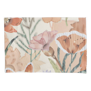 Terracotta Wildflower Boho Rustic Bedroom Decor  Pillowcase