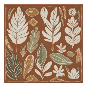 Terracotta Wildflower Boho Rustic Spring Wall Art