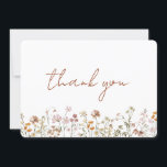 Terracotta Wildflower Bridal Shower Thank You Card<br><div class="desc">Express your gratitude with our Terracotta Wildflower Bridal Shower Thank You Card. This beautifully designed card captures the essence of nature's charm, featuring vibrant wildflowers against a warm terracotta backdrop. The delicate wildflowers symbolize the beauty and uniqueness of each moment shared during the bridal shower. The terracotta colour palette adds...</div>