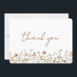 Terracotta Wildflower Bridal Shower Thank You Card<br><div class="desc">Express your gratitude with our Terracotta Wildflower Bridal Shower Thank You Card. This beautifully designed card captures the essence of nature's charm, featuring vibrant wildflowers against a warm terracotta backdrop. The delicate wildflowers symbolize the beauty and uniqueness of each moment shared during the bridal shower. The terracotta colour palette adds...</div>