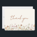 Terracotta Wildflower Bridal Shower Thank You Card<br><div class="desc">Express your gratitude with our Terracotta Wildflower Bridal Shower Thank You Card. This beautifully designed card captures the essence of nature's charm, featuring vibrant wildflowers against a warm terracotta backdrop. The delicate wildflowers symbolize the beauty and uniqueness of each moment shared during the bridal shower. The terracotta colour palette adds...</div>