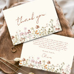 Terracotta Wildflower Bridal Shower Thank You Card<br><div class="desc">Express your gratitude with our Terracotta Wildflower Bridal Shower Thank You Card. This beautifully designed card captures the essence of nature's charm, featuring vibrant wildflowers against a warm terracotta backdrop. The delicate wildflowers symbolize the beauty and uniqueness of each moment shared during the bridal shower. The terracotta colour palette adds...</div>