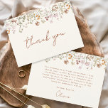 Terracotta Wildflower Bridal Shower Thank You Card<br><div class="desc">Express your gratitude with our Terracotta Wildflower Bridal Shower Thank You Card. This beautifully designed card captures the essence of nature's charm, featuring vibrant wildflowers against a warm terracotta backdrop. The delicate wildflowers symbolize the beauty and uniqueness of each moment shared during the bridal shower. The terracotta colour palette adds...</div>