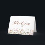 Terracotta Wildflower Bridal Shower Thank You Card<br><div class="desc">Express your gratitude with our Terracotta Wildflower Bridal Shower Thank You Card. This beautifully designed card captures the essence of nature's charm, featuring vibrant wildflowers against a warm terracotta backdrop. The delicate wildflowers symbolize the beauty and uniqueness of each moment shared during the bridal shower. The terracotta colour palette adds...</div>