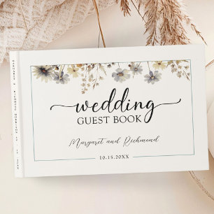 Terracotta Wildflower Floral Wedding Guest Book