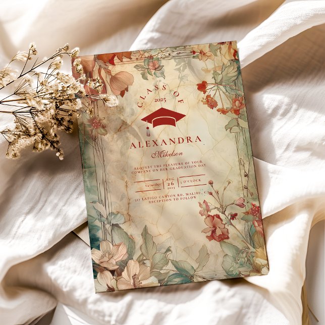 Terracotta Wildflower Graduation Party  Invitation (Creator Uploaded)