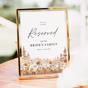 Terracotta Wildflower Mountain Reserved Seat Sign