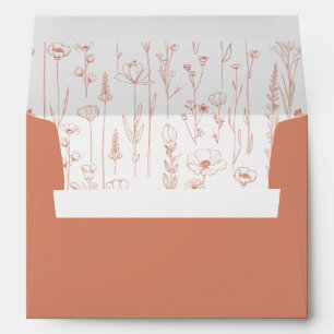 Terracotta Wildflower Printed Envelope Interior