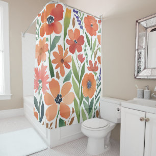 Terracotta Wildflower Rustic Boho Bathroom Decor