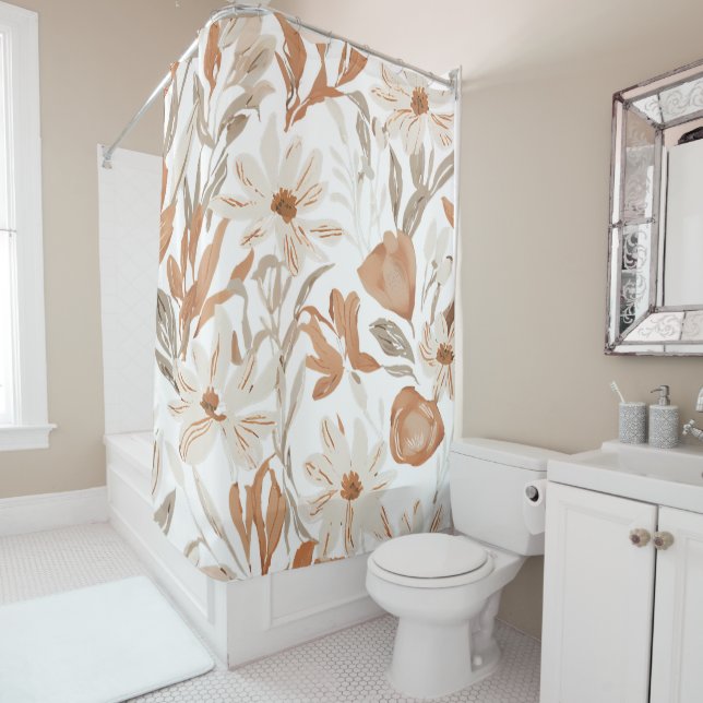 Terracotta Wildflower Rustic Boho Bathroom Decor (In Situ)