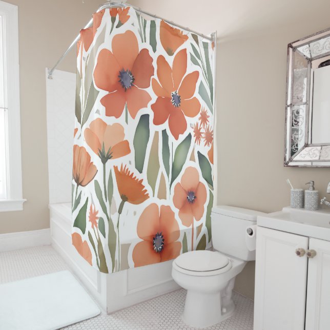Terracotta Wildflower Rustic Boho Bathroom Decor (In Situ)