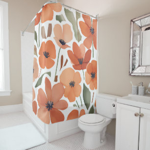 Terracotta Wildflower Rustic Boho Bathroom Decor