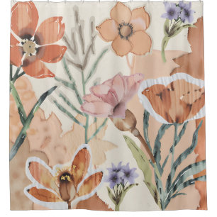 Terracotta Wildflower Rustic Boho Bathroom Decor