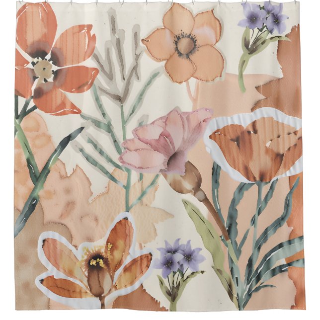 Terracotta Wildflower Rustic Boho Bathroom Decor (Front)