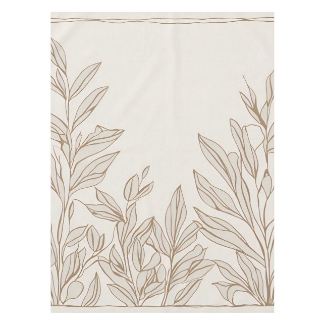 Terracotta Wildflower Rustic Boho Spring Decor Tablecloth (Front)