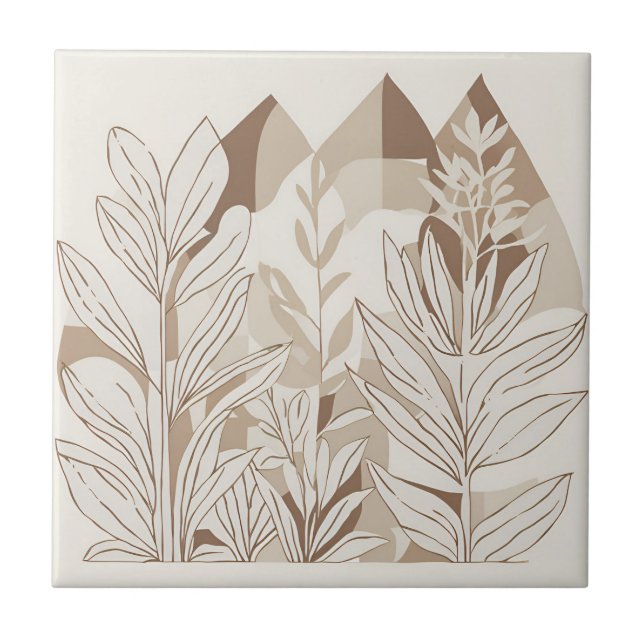 Terracotta Wildflower Rustic Boho Spring Decor Tile (Front)