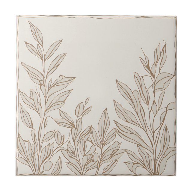 Terracotta Wildflower Rustic Boho Spring Decor Tile (Front)