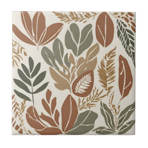 Terracotta Wildflower Rustic Boho Spring Decor Tile