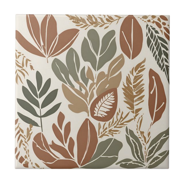 Terracotta Wildflower Rustic Boho Spring Decor Tile (Front)