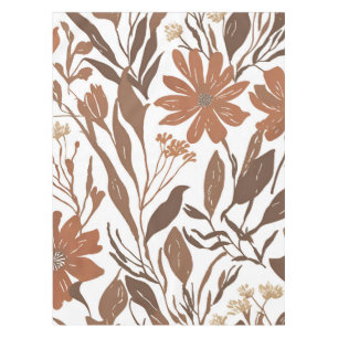 Terracotta Wildflower Rustic Boho Table Decor Tablecloth