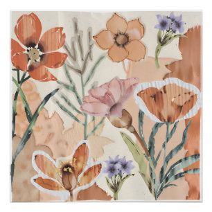 Terracotta Wildflower Rustic Boho Wall Art