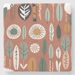 Terracotta Wildflower Rustic Spring Home Decor Stone Coaster
