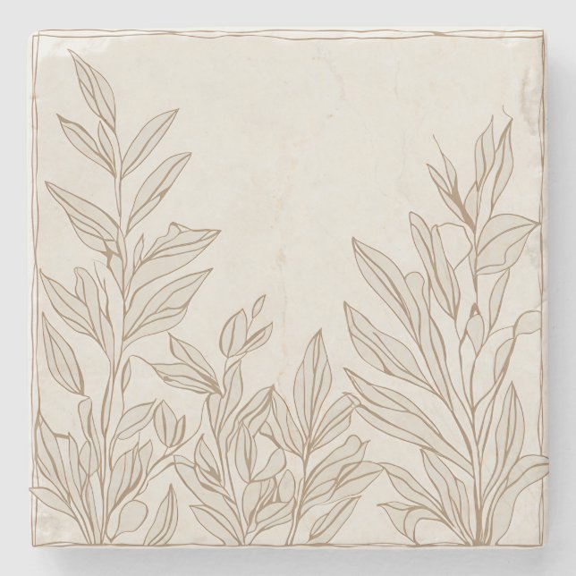 Terracotta Wildflower Rustic Spring Home Decor Stone Coaster (Front)