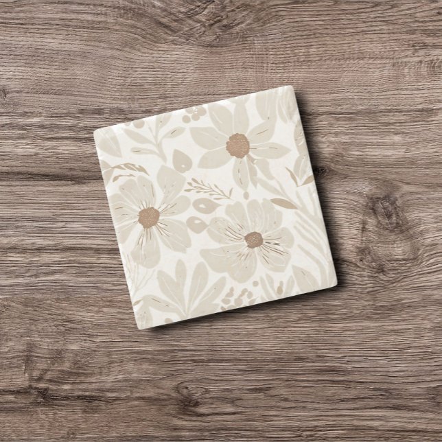 Terracotta Wildflower Rustic Spring Home Decor Stone Coaster (Creator Uploaded)