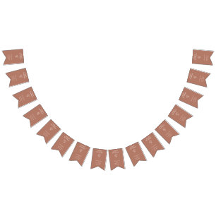 Terracotta Wildflower Wedding  Bunting Flags