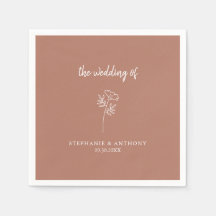 Terracotta Wildflower Wedding Napkins