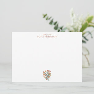 Terracotta Wildflower Wreath Sage Bridal Shower Thank You Card