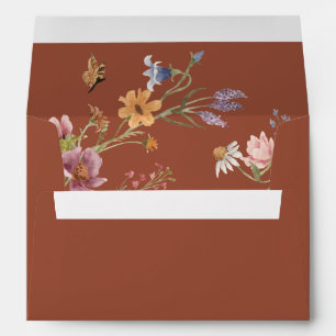 Terracotta Wildflowers Wedding Envelope
